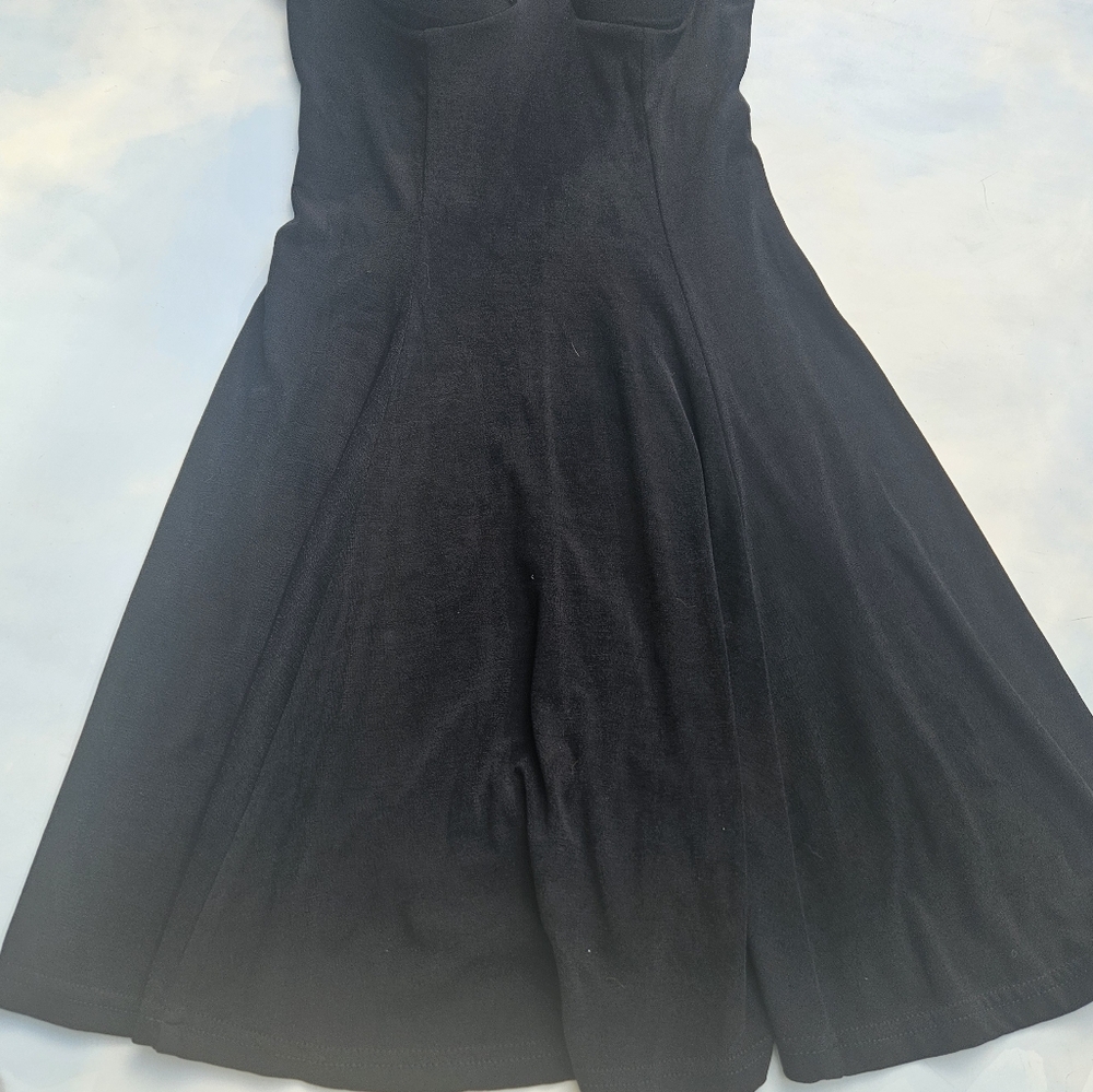 Black Swing Dress Peep Dress 50s Pinup  Swing Dress Rockabilly Retro Dress - Picture 5 of 13